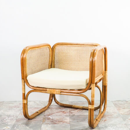 เก้าอี้พักผ่อน หวายแท้ PISAMAI รุ่น WIT LOUNGE CHAIR เก้าอี้รับแขก ทรงมินิมอล ขนาด 80*78*82 ซม. สีธรรมชาติ_2